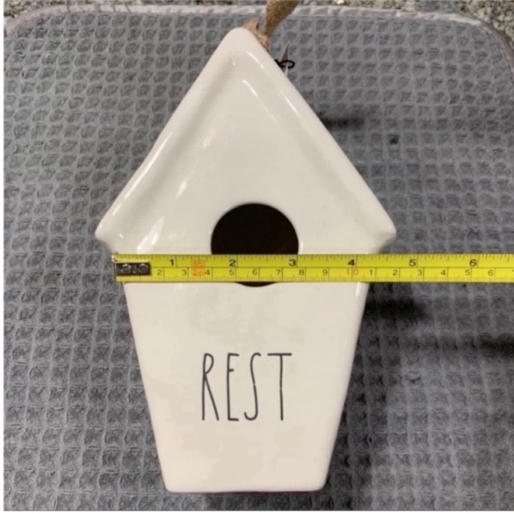 NWT Rae Dunn “REST” Ceramic Birdhouse - Picture 3 of 4